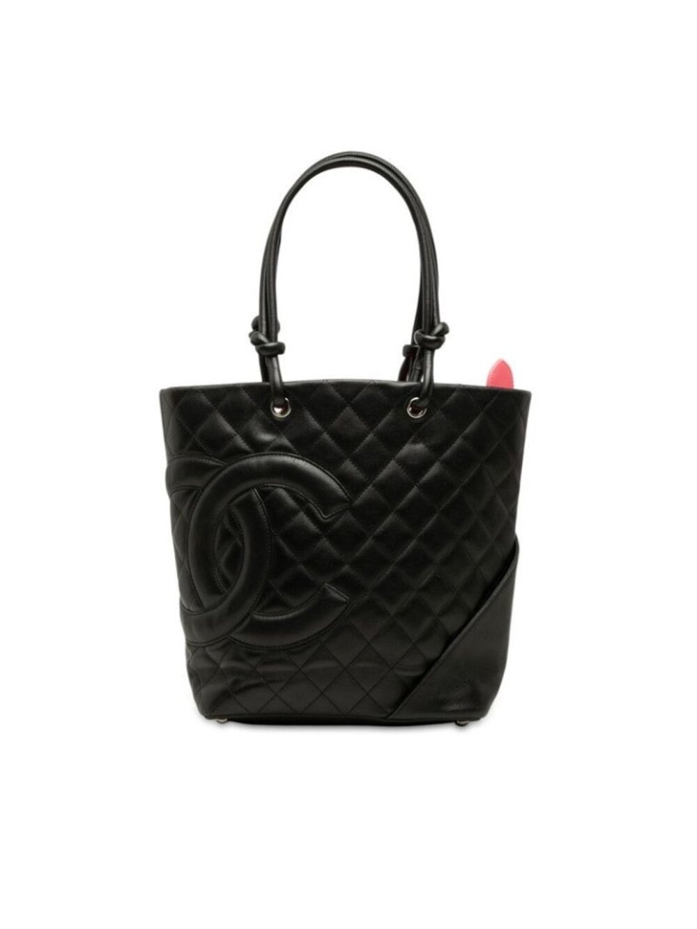 Chanel Cambon Line CC Logo Tote Black Lambskin